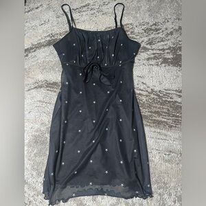 Black Starry Spaghetti Strap Dress